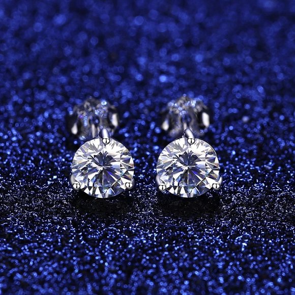 Certified 2ct. t.w. Diamond Earrings 18k White Gold over Italy Silver - Picture 4 of 16